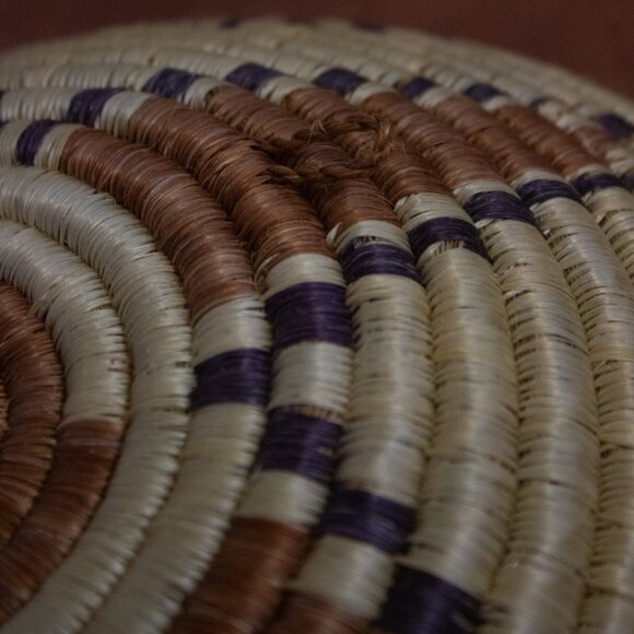 Handwoven Geometric Coiled 12 Inch Basket - Picture 5 of 6